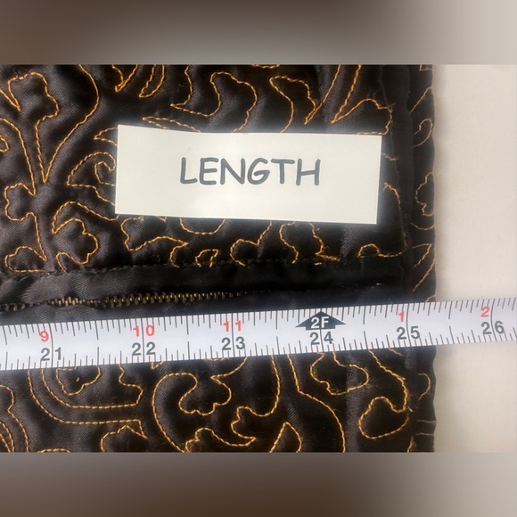 Vintage Jean Paul Women's Black Quilted Embroidered Black and Gold Jacket SZ 12 - Picture 14 of 16